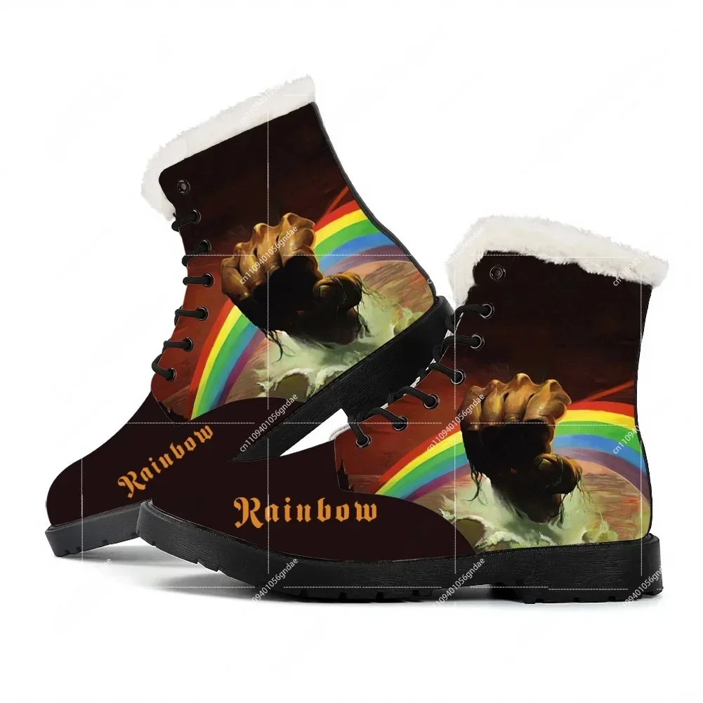 

Плюшевые ботинки Rainbow Rising Heavy Metal Band для мужчин, женщин и подростков, повседневная обувь, легкие уличные ботинки высокого качества для пар
