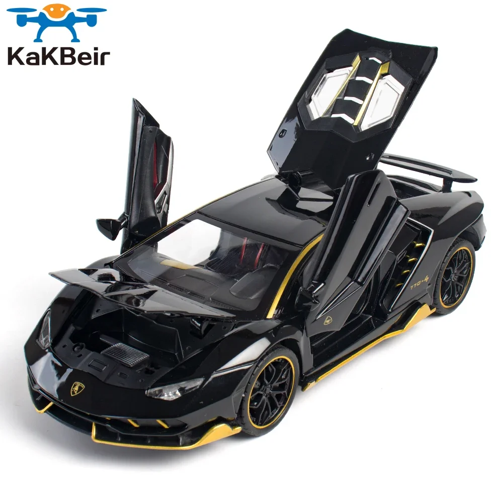 New 1:24 Diecast Lambor 770 High Simulation Alloy Sports Car Model Sound Super Racing Hot Car Wheel Children Gift Miniature Car