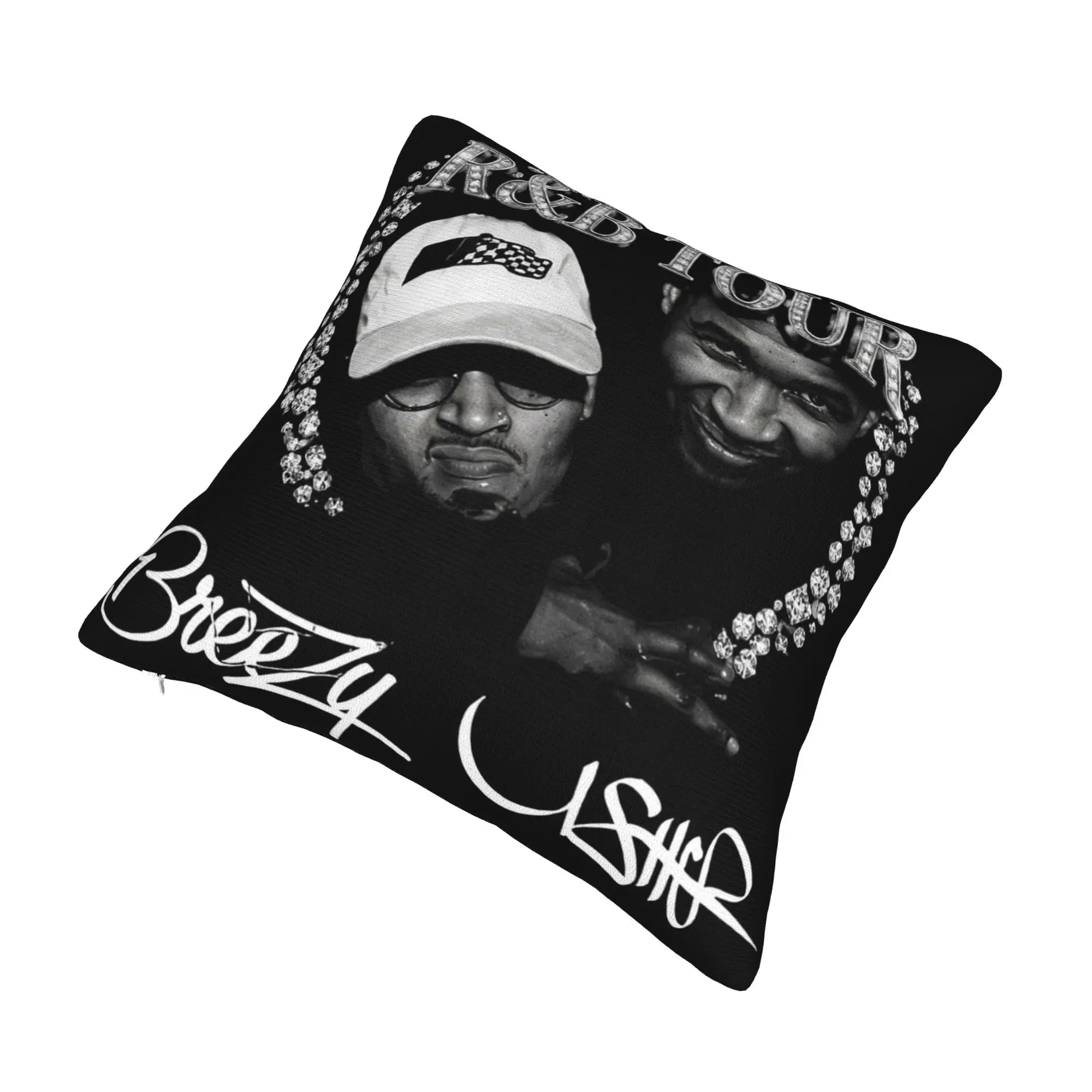 Chris Brown Usher R&B Tour 2026 Pillowcases Merch Printed Cushion Cover Decor  Throw Pillow Case Cover Sofa Multi Size