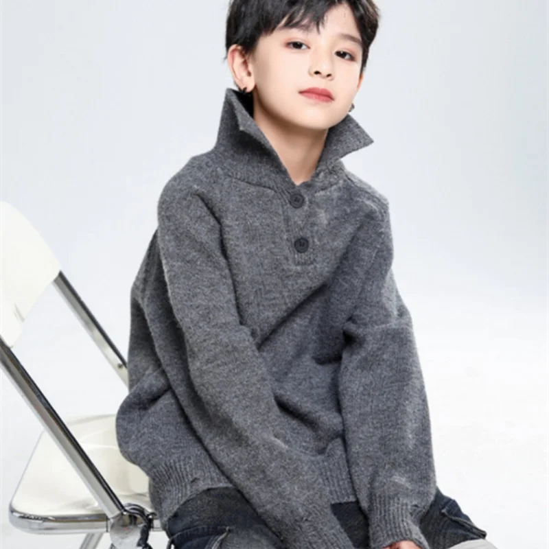 Boys Woolen Sweater Jacket Cotton Windbreak 2025 New Arrive Plus Thicken Autumn Winter Outwear Christmas Warm Children's Clothin