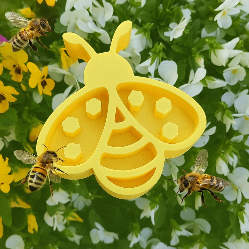 Creative Plastic Insect Waterer Decorative Bee/Beetle Shape Insect Water Station with Stick Insect Drinking Cup Outdoor