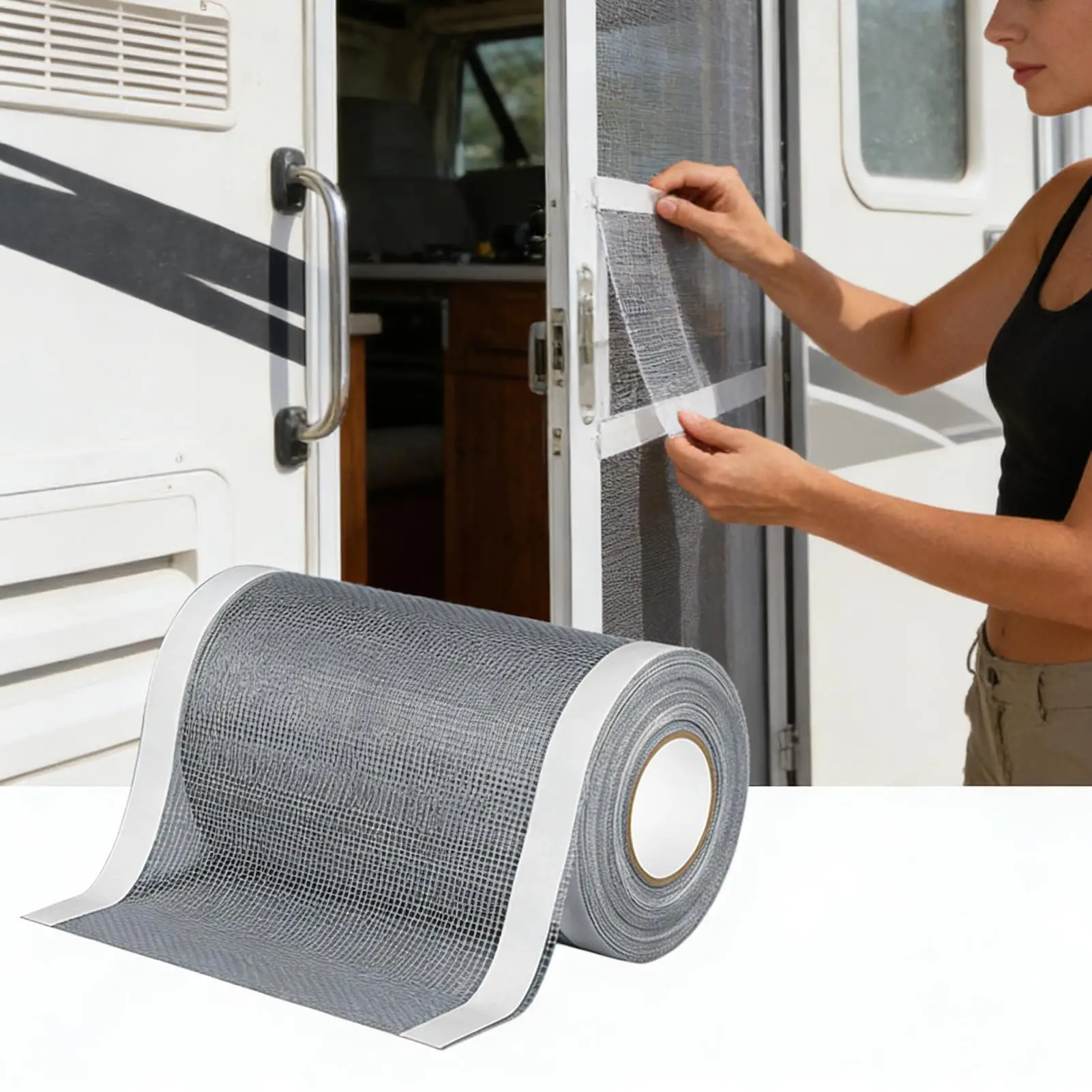 Screen Repair Cuttable Weather Resistant Long Lasting Window Screen Repair Mesh Tape for Home Bedroom Living Room Bathroom