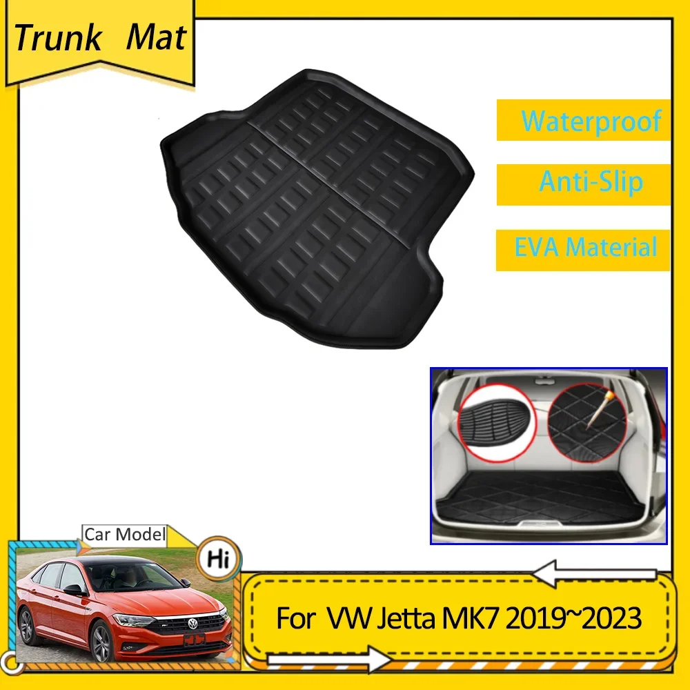 Car Trunk Mat For Volkswagen VW Jetta A7 Vento MK7 2019 2020 2021 2022 2023 Cargo Boot Pad Protective EVA Waterproof Carpet