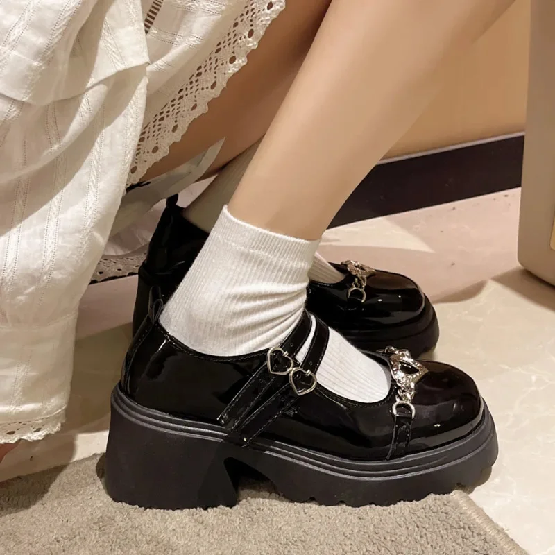 Scarpe da torta Y2K JK Spugna Giappone Kawaii Love StoryTransfer Landmine Series Scarpe da ragazza con suola spessa Scarpe da torta in spugna per sottocultura