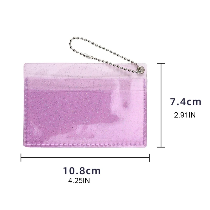 E74B Borsa da donna in gelatina trasparente in PVC Mini porta carte credito con maniglia