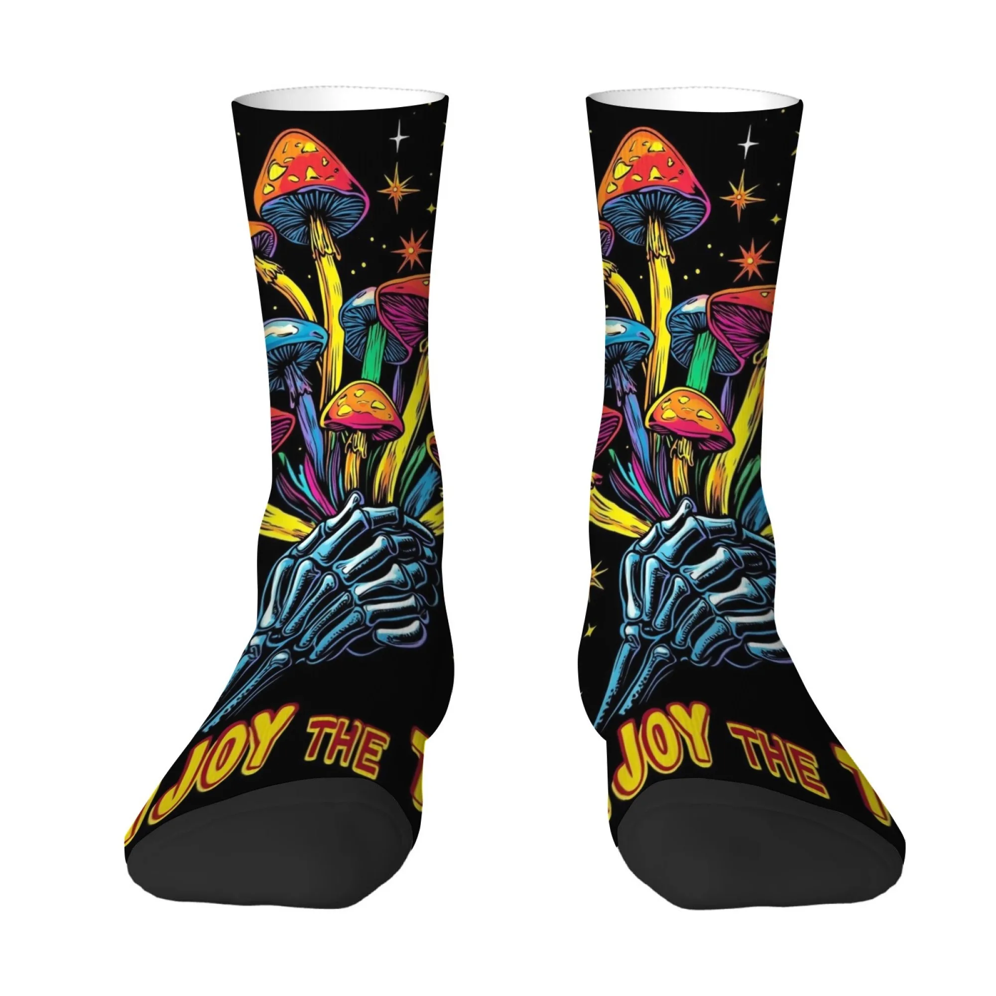 

Psychedelic Skull and Mushroom Men's Socks Gothic Dark Forest Print Socks Durable Comfortable and Breathable Socks Gifts