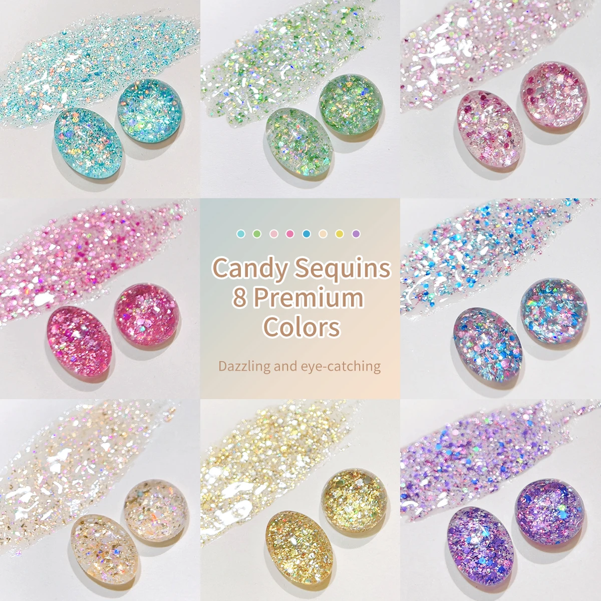 XEIJAYI 8 قطعة 15 مللي الحلو الحلوى بريق جيل للأظافر مجموعة شبه دائمة مسمار الفن نقع UV LED صالون الأظافر لتقوم بها بنفسك صالون الأظافر هلام #3