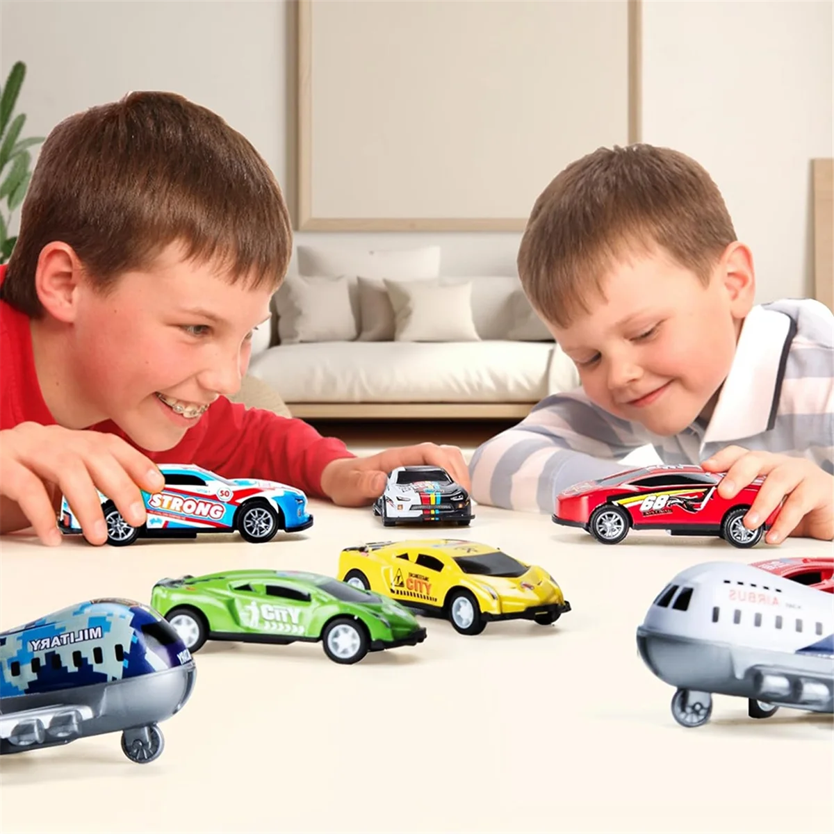 21PCS Pull Back Cars Toy with Storage Box,Push and Pull Back Friction Powered Vehicles For 3 4 5 6 7 Year Old Kids