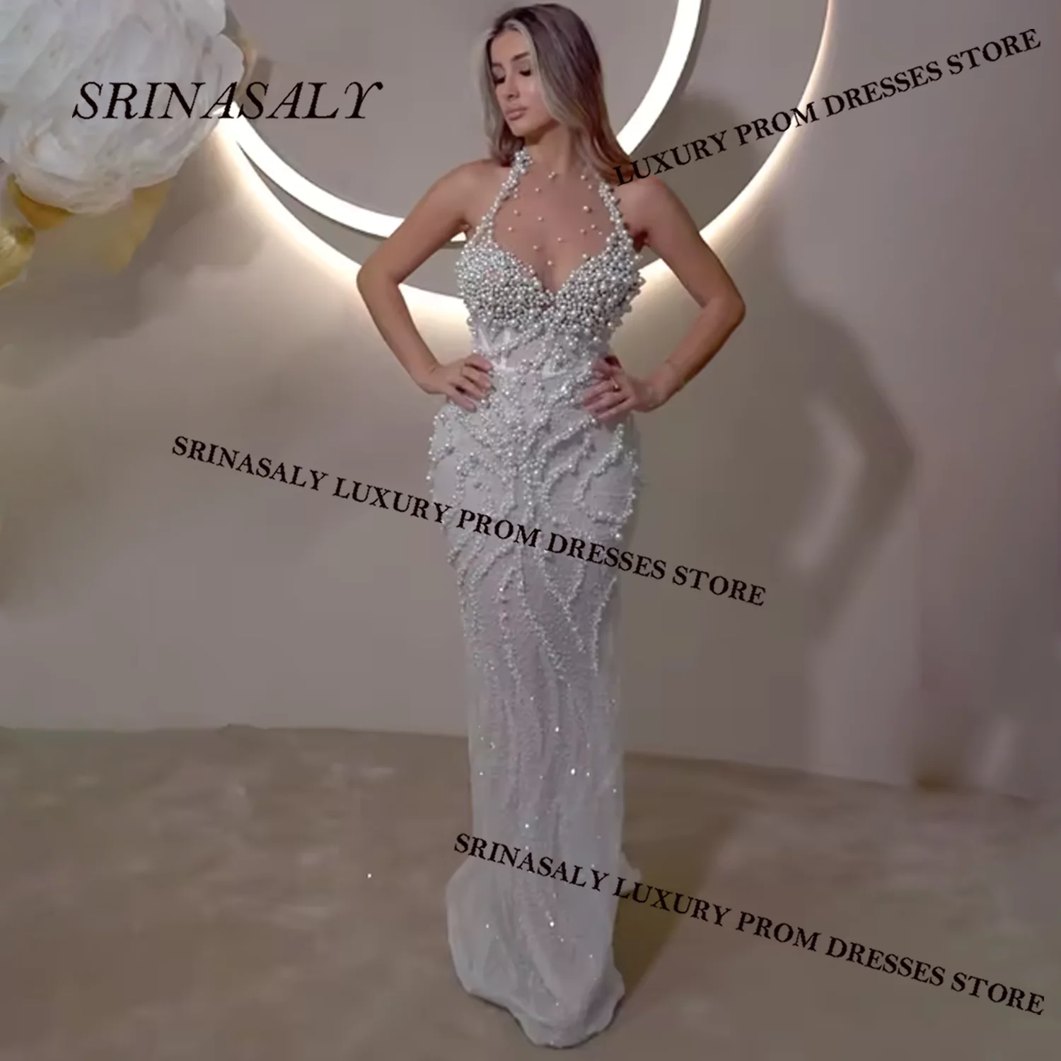 Abiti da ballo a sirena Aso Ebi di lusso africano Abito da sera con cristalli di diamanti Abito da cerimonia nuziale per ragazza nera con paillettes scintillanti lunghe