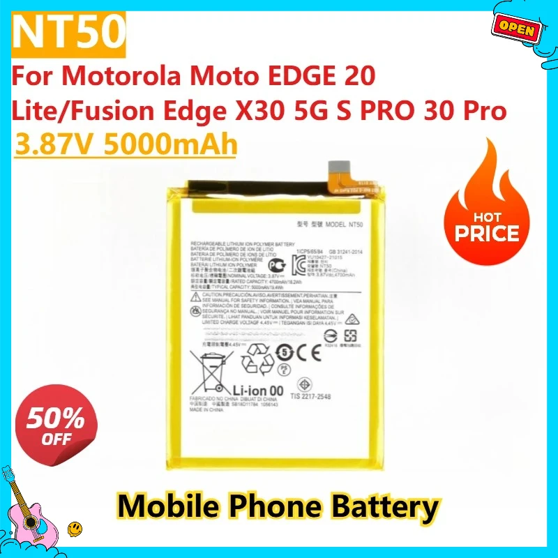 

Новый сменный аккумулятор для мобильного телефона NT50 NR50 MT45 MB40 NA50 для Motorola Moto EDGE 20 Lite/Fusion Edge X30 5G S PRO 30 Pro