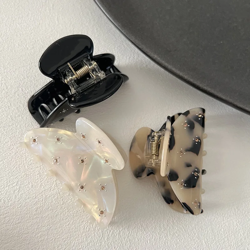 Shark Hairpin Starry Hair Claw for Women Acetate Claw Clip Rhinestone Gradient Color Starfish Hair Clip Claw Hair Accessories