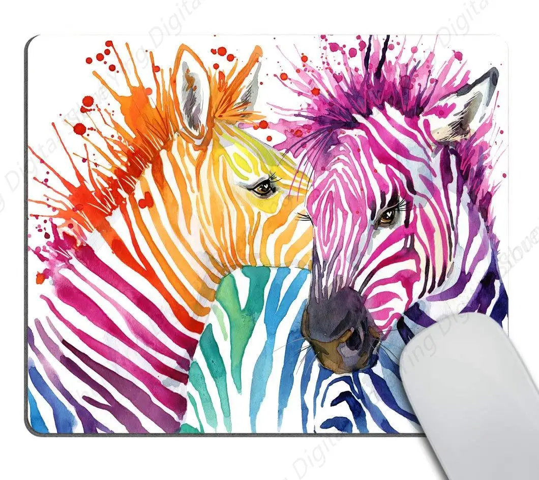 Cute Zebra Watercolor Mouse Pad Anti Slip Rubber Gaming Mouse Pad Suitable For Gaming Office Laptop Mouse Pad 25*30cm