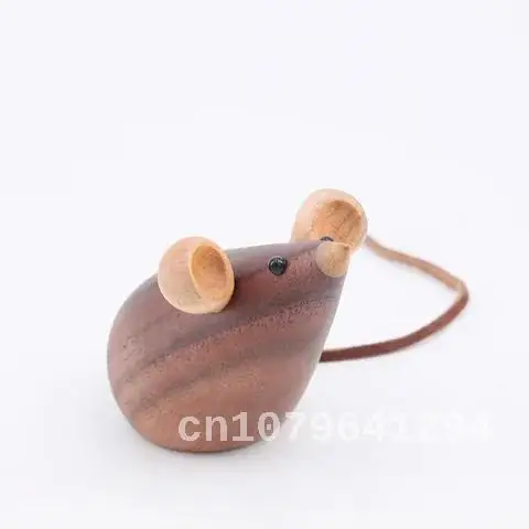 

High-quality solid wood Nordic home furnishings study decoration mouse and cat ins toy Zodiac gift