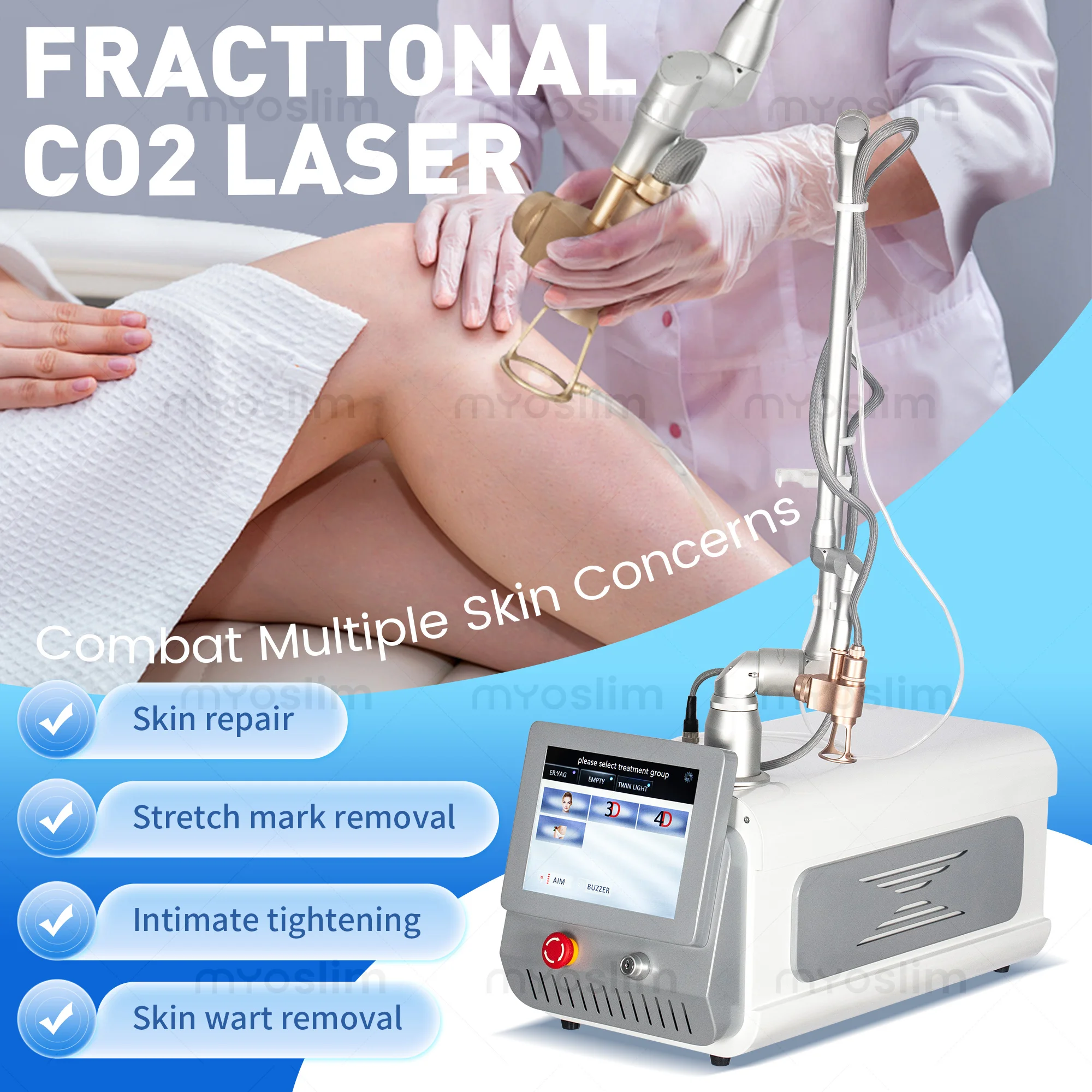 CO2 Fractional Lase System Multi-Layer Skin Treatment Stretch Mark Refining Wrinkle Minimizing Pigment Balancing Salon Skin Gear
