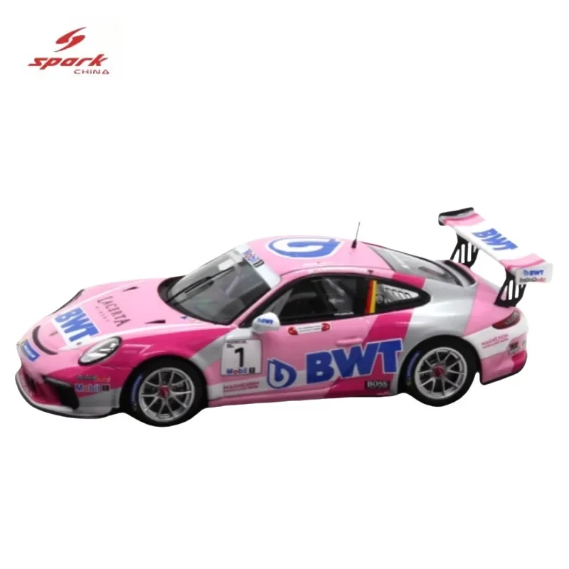 Spark 1/43 S8504 Porsche Carrera Cup Champion 2019 resin model, a children's collection decoration, a New Year gift for friends.