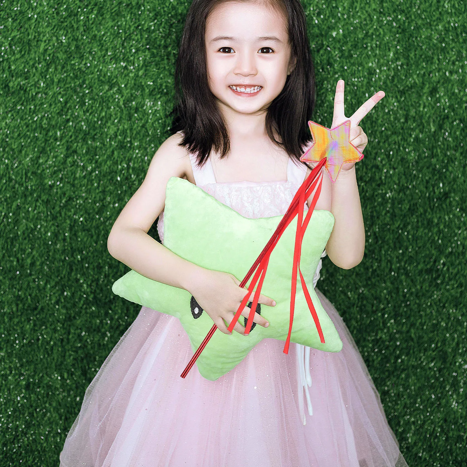 

5Pcs Girl Fairy Stick Fairy Star Wand with Tassel Functional Wand for Kids Stage Shows Cosplay Party Supplies Decor