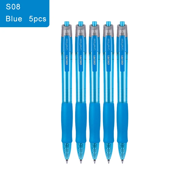 Deli Gel Pennen Set 0.5Mm Intrekbare Kogel Balpen Blauw Zwart Rood Inkt Bijvullen Voor Schoolkantoor Briefpapier Benodigdheden