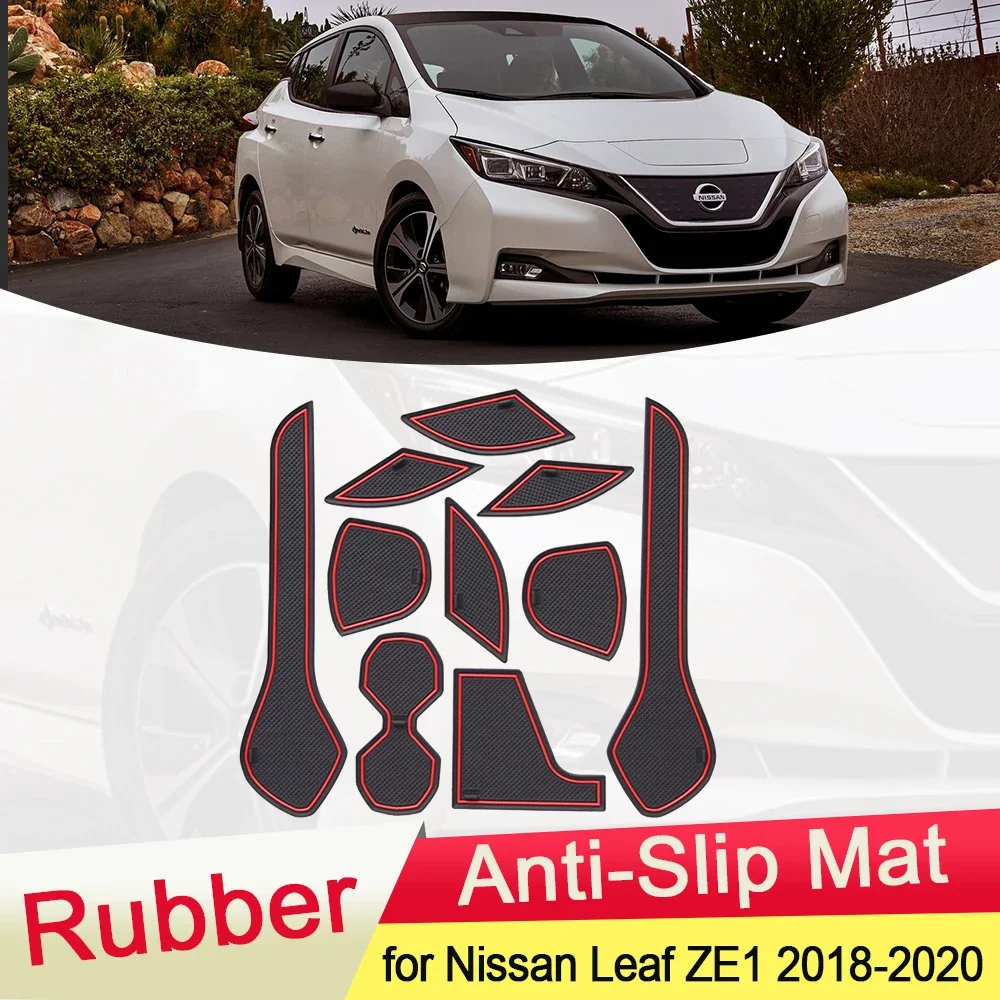 

Резиновый противоскользящий коврик для Nissan Leaf ZE1 2018 ~ 2022 2019 2020 2021, подставка под дверь, Подставка под телефон, подставка под дверь, подставка под дверь, аксессуары 10 шт.