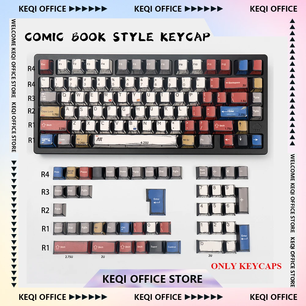 

Колпачки для клавиш в стиле манга со сто смешанных светях, термосублимационные АДАПТЫ, перекрестный переключатель, колпачки для клавиш, аксессуары для ПК, подарки