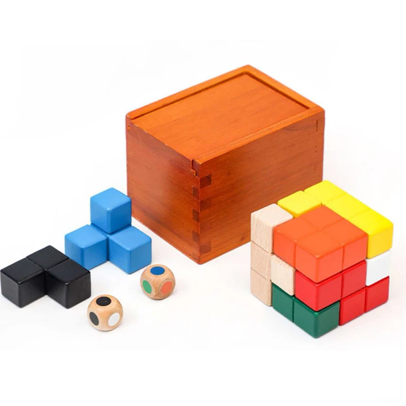 صندوق سحري خشبي، ألغاز هندسية صعبة دعابة الدماغ للبالغين والأطفال، تحدي الذكاء، ألعاب التفكير المنطقي، ألعاب تعليمية