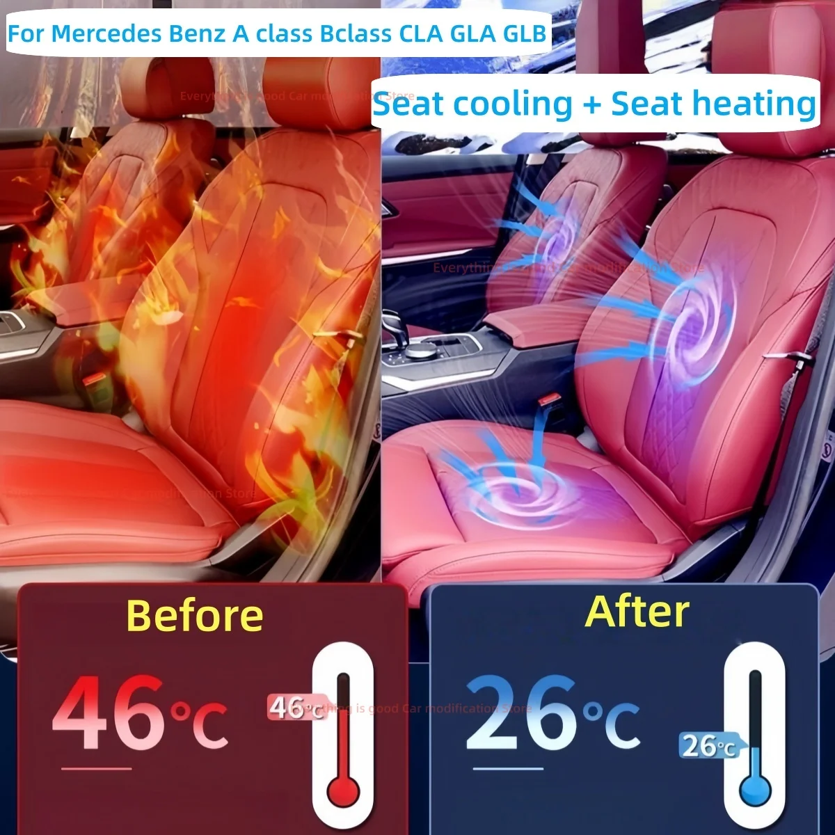 Fit for Mercedes Benz A class Bclass CLA GLA GLB Automobile modification parts Seat heating Seat ventilation Car electrical fan