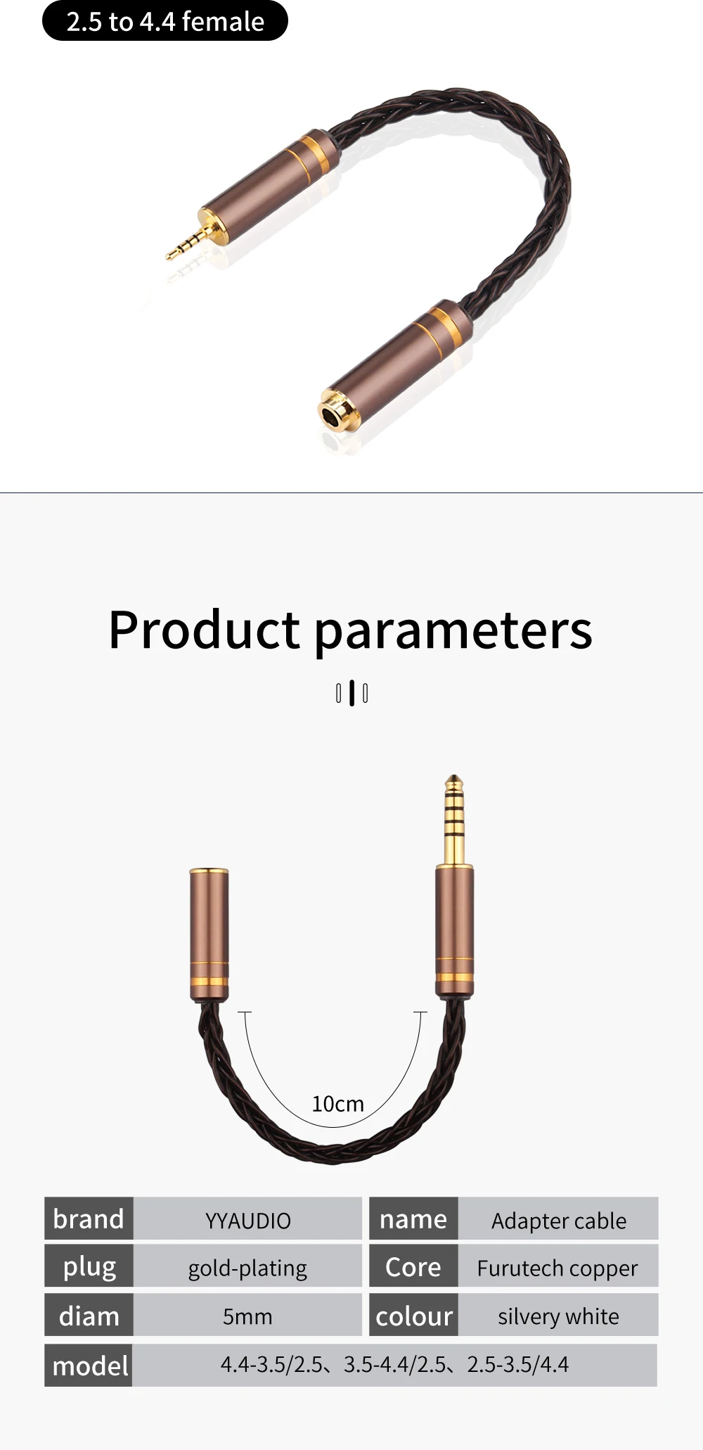 12-adriges 2.5/3.5/4,4mm Maleto 2.5/3.5/4,4mm symmetrisches Audio-Konvertierungs kabel Kopfhörer kabel für Audio-Kopfhörer verstärker – Detail 12