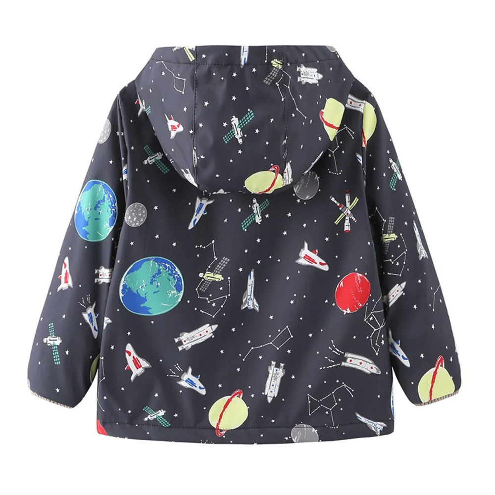 New Spring Autumn Child Kid Clothes Baby Boys Space Jackets Coats Double -Deck Inner Polar Fleece Windproof Waterproof