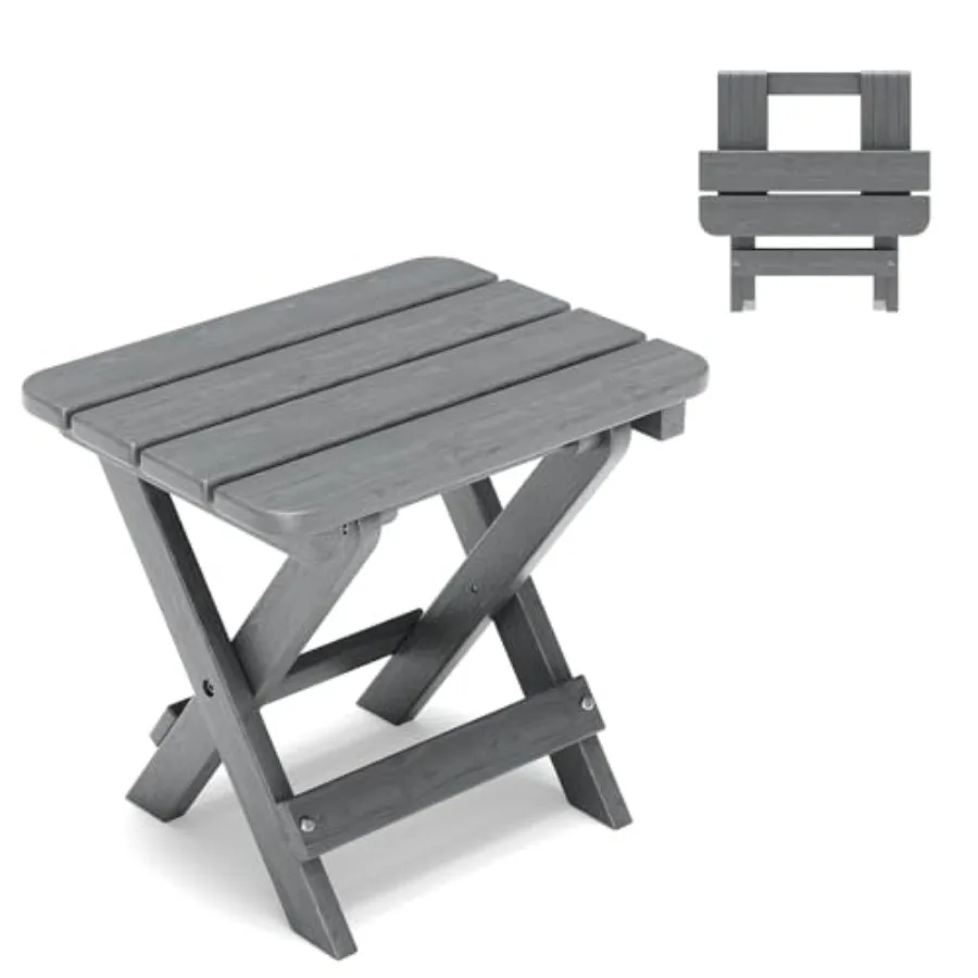 

Folding Outdoor Side Table, Small HDPE Patio Table, All-Weather Compact Portable End Table for Patio, Porch, Pool, , 11.8" D x