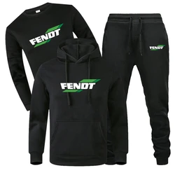 FENDT-chándal de 3 piezas para hombre y mujer, conjunto de Sudadera con capucha, Jersey y pantalones, ropa deportiva de tendencia, otoño e invierno, novedad