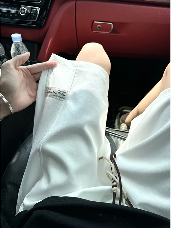 American Dstring orts masculino solto ajuste spor casual drapey calças verão cinco quartos comprimento moletom juventude faion