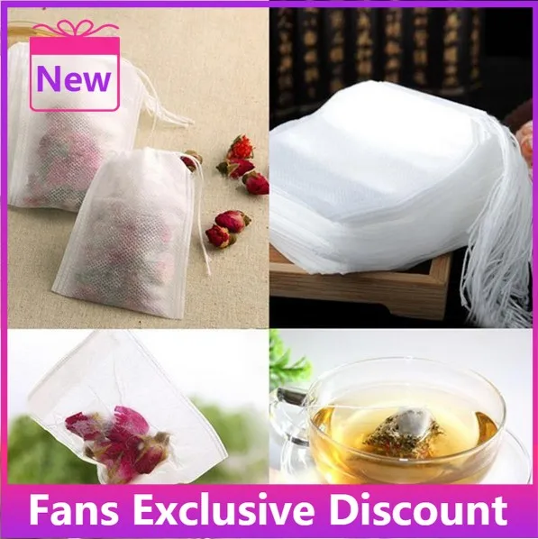 Hot Sale Tea Bags 5.5 x 7CM Empty Scented Tea Bags With String Heal Seal Filter Paper for Herb Loose Tea