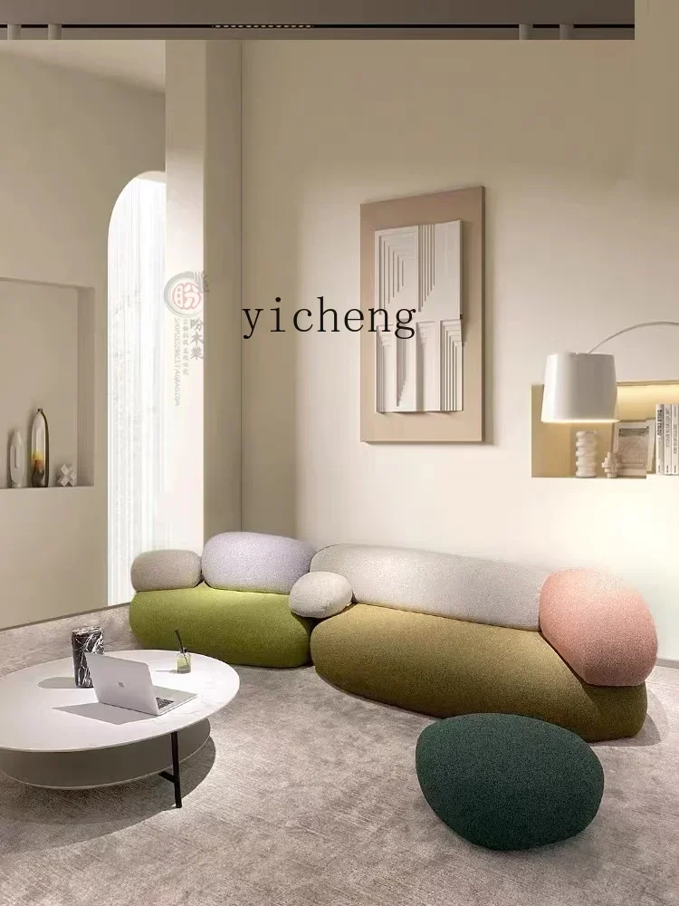 X6-2 Creative Fabric Sofa Modern Minimalist Lambswool Special-Shaped Module Combination - view 3