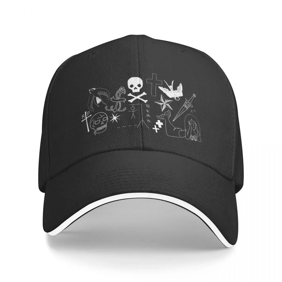 OFMD Blackbeard Tattoos (White) Baseball Cap Sun Cap Anime Hat Visor Sun Hat For Children Caps For Men Women's