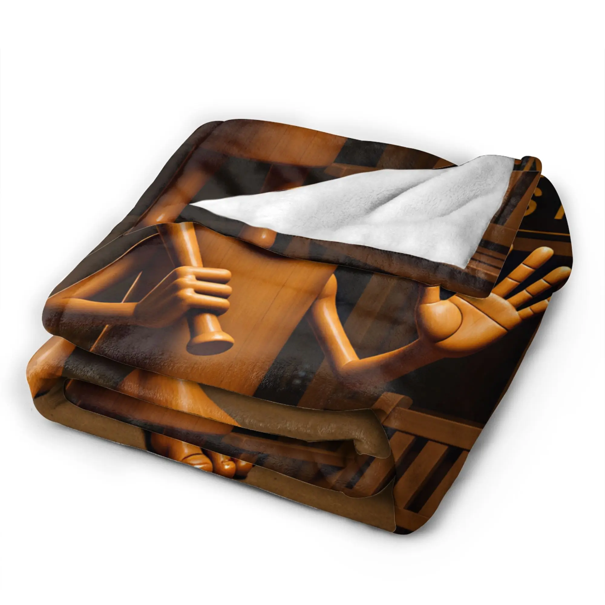 Tung Tung Sahur Night Patrol Guard Cartoon Blanket Winter Warm Soft Throw Blanket For Adults Outdoor Flannel Bedspread Bed Cover