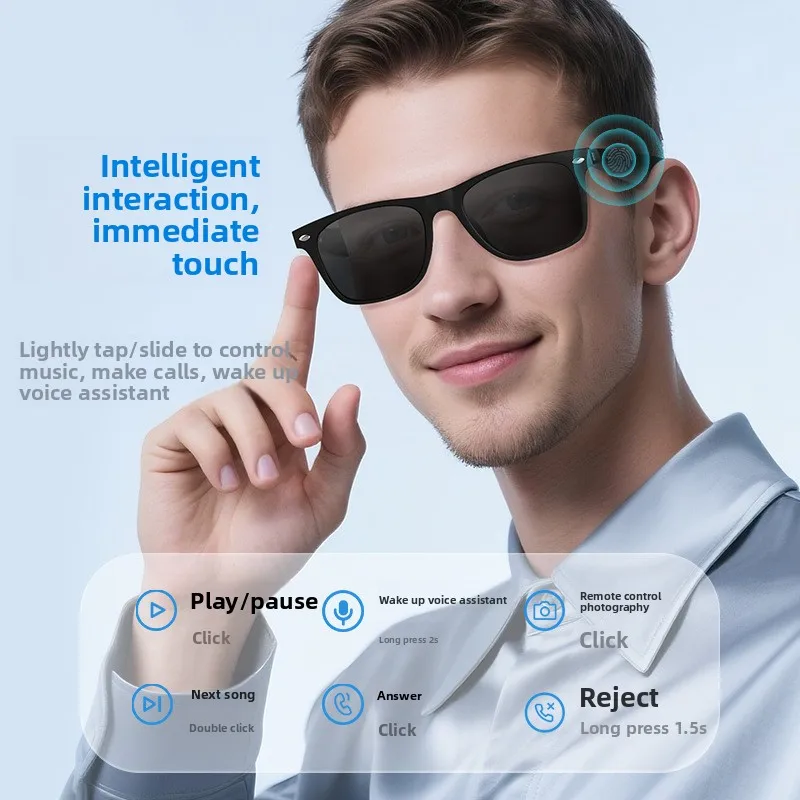 

AI New arrival smart bluetooth glasses wireless bluetooth headset multi-function real-time translation ai smart glasses gift