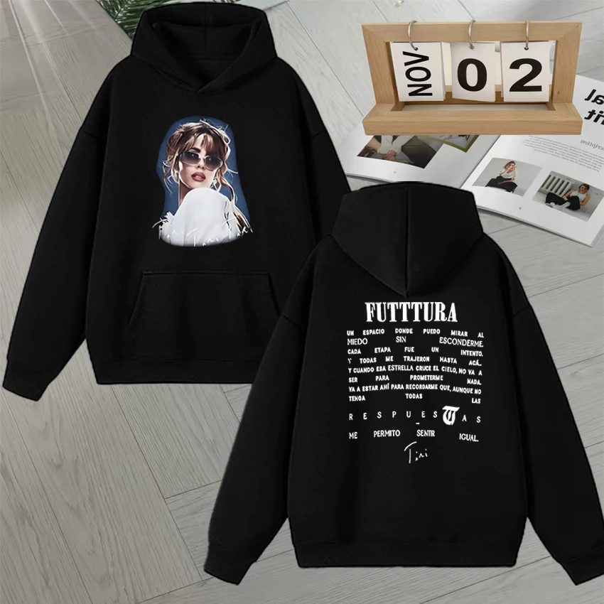 

Hot Sale 2025 Singer TINI Futttura Album Harajuku Aesthetic Hoodie Autumn Winter Hip Hop Sweatshirts Long sleeve Pullover Unisex