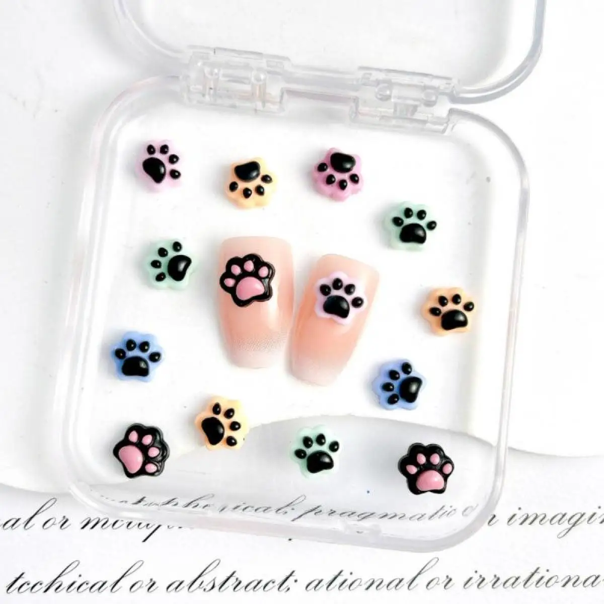 Resina 3D Simpatico cartone animato Artiglio di gatto Pendenti e ciondoli per nail art Dolce luce notturna Artiglio di gatto Decorazioni per nail art Colla crema Accessori artigianali fai da te