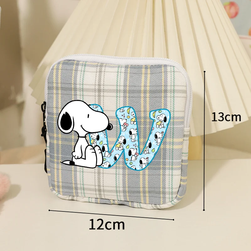 Snoopys Storage Bag Women Large-capacity Lipstick Sanitary Napkin Storage Bag Cute Anime Travel Portable Simple Girls Coin Purse view 4