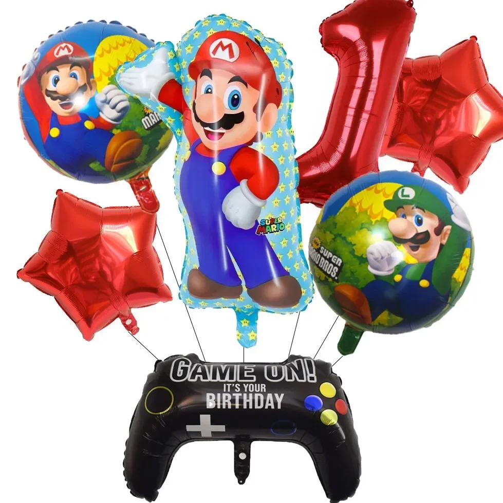 Cartoon Mario Game Thema Ballon Set Luigi Mario Peach Princess Aluminiumfolie Ballon Decoratie Verjaardag Speelgoed Bal Decoratie