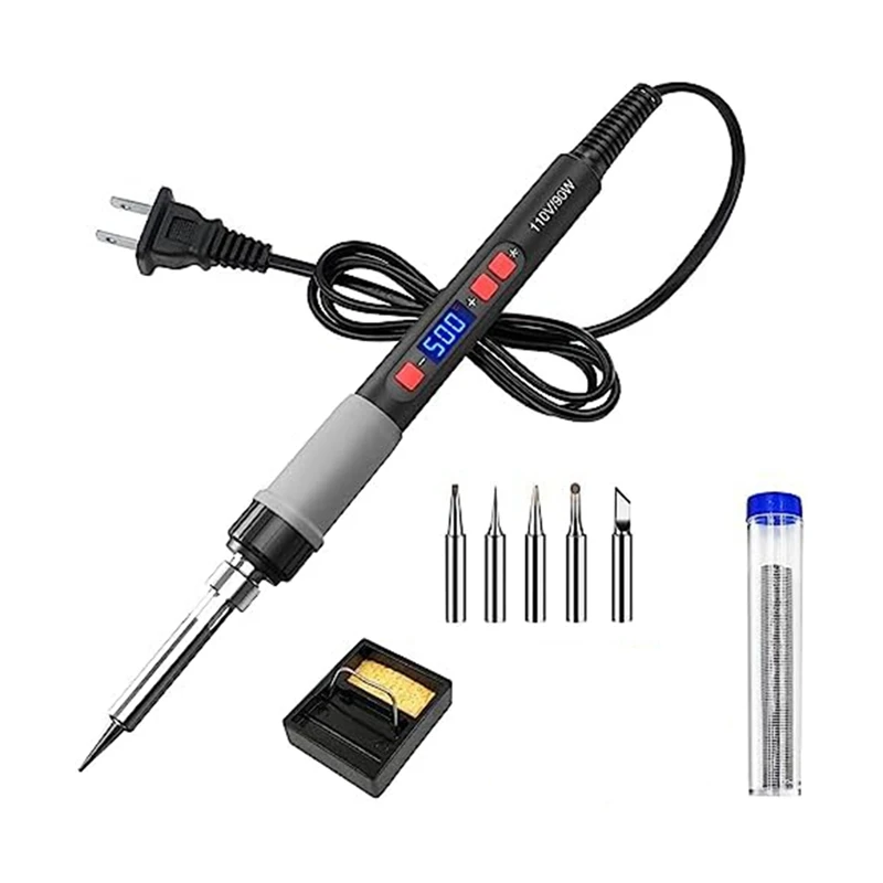 

Soldering Iron Kit 80W LCD Digital Display Adjustable Temperature Solder Iron 180 To 500°C For Soldering US Plug