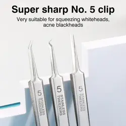 New Ultra-fine No. 5 Cell Pimples Blackhead Clip Tweezers Beauty Salon Special Scraping & Closing Artifact Acne Needle Tool