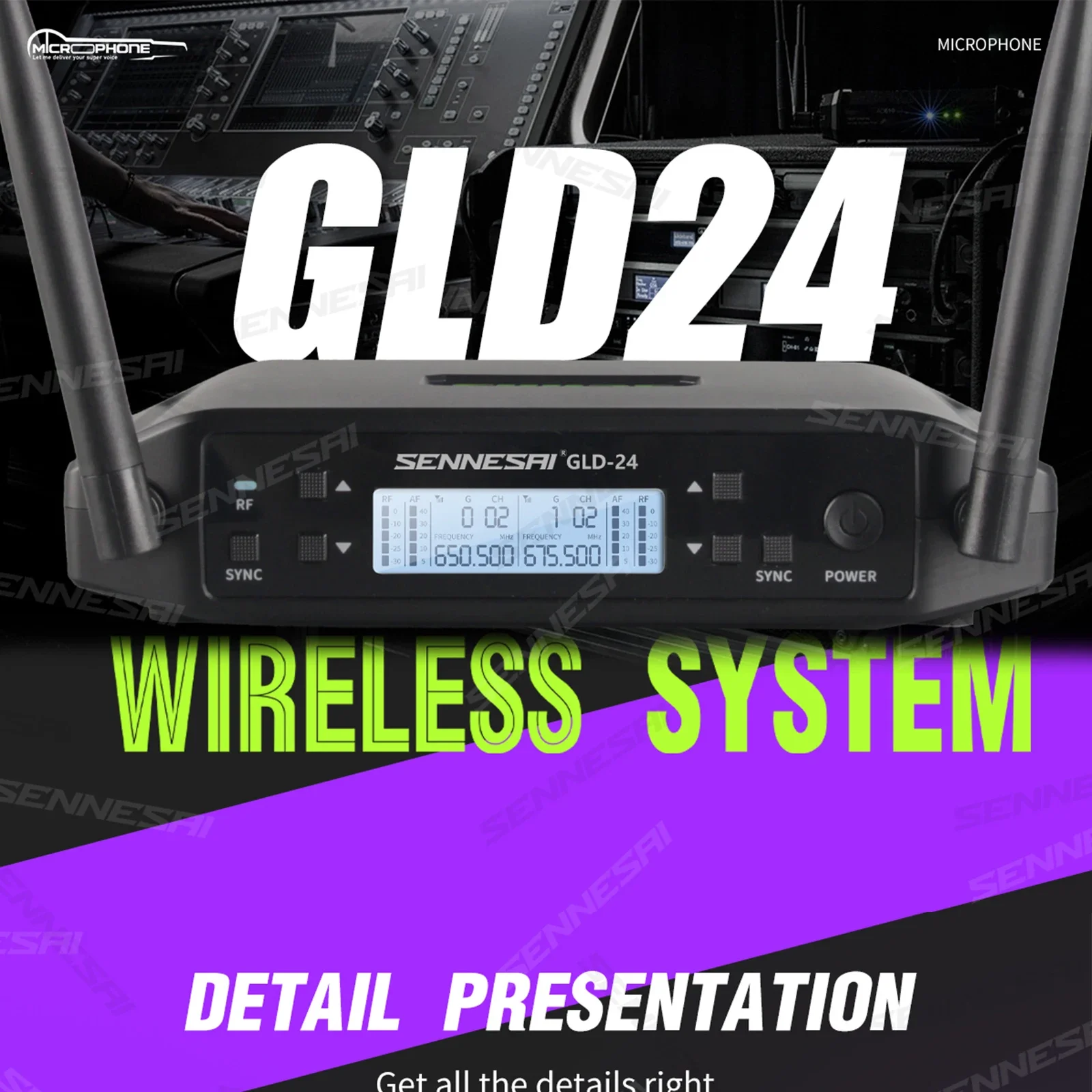 NEW! GLXD24 Beta58 Professional Dual Wireless Microphone karaoke Home System Stage Performances UHF Dynamic 2 Channel Handheld