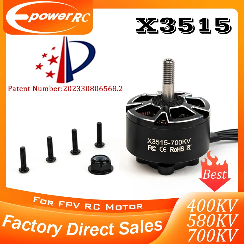 

E-powerRC X3515 Durable Brushless Outrunner Motor 400KV/580KV/700KV RC Drone Multirotor Quadcopter DIY Part