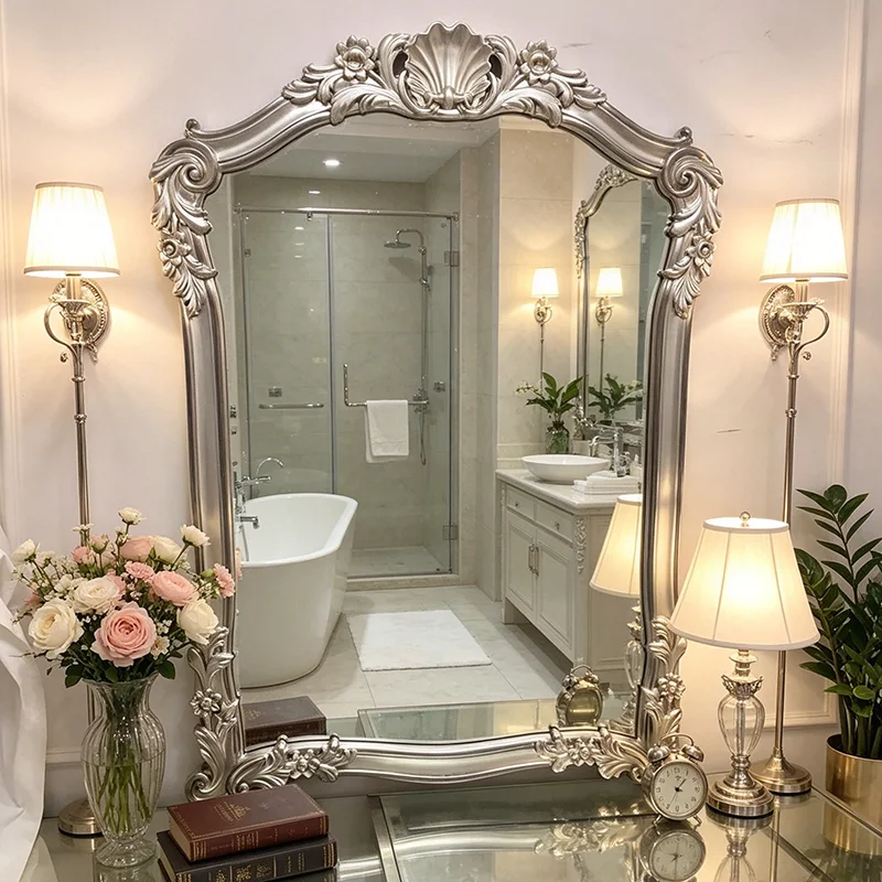 Antique Unbreakable Mirror Decor Retro Universal Desktop Decorative Mirror Decor Bedroom Custom Specchi Home Decor Living Room