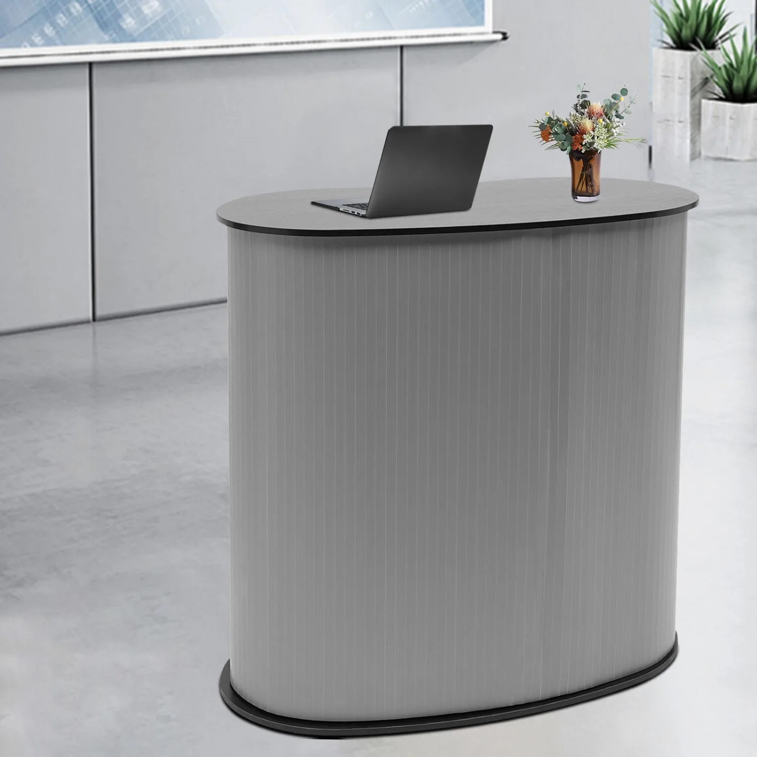 Zusammenklappbarer Empfangstheke, Verkaufstheke für besondere Anlässe, Produktdemonstrationen für Firmenempfangsausstellungen, faltbarer Schreibtisch