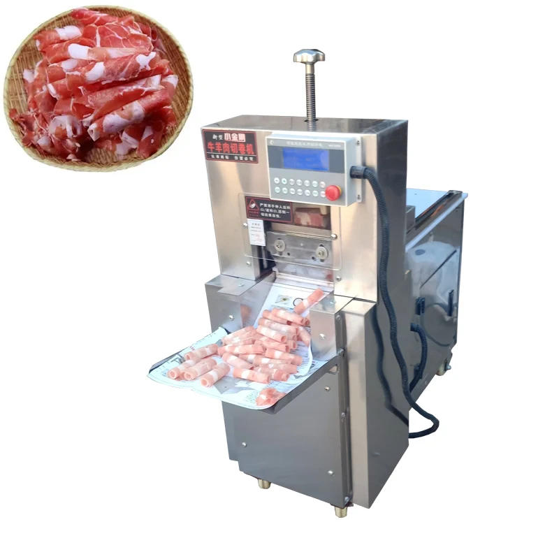 

Single Roll Mutton Beef Slicer Stainless Steel Lamb Roll Frozen Meat Cutting Machine For Hot Pot Shop