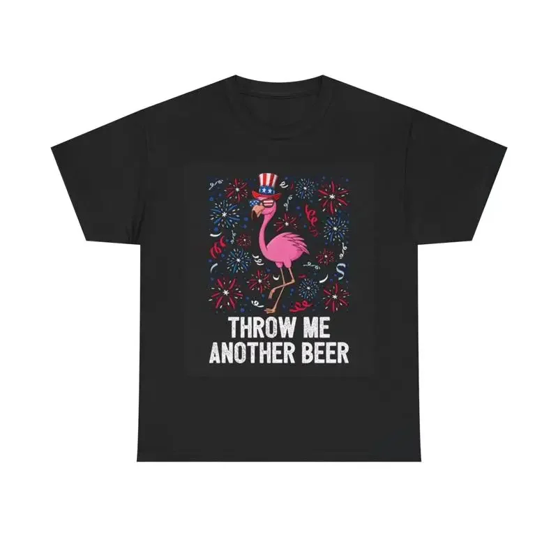 Throw Me A Beer T Shirt America July 4Th Usa Heavy Cotton