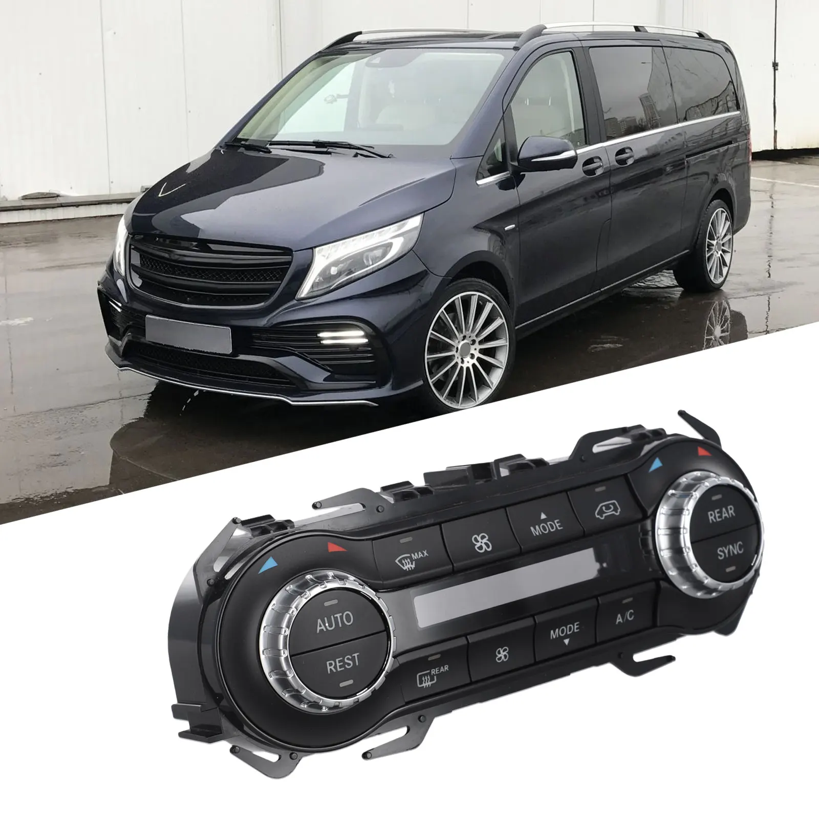 

For V260 For Vito For W447 For W448 Car A/C Panel Switch Panel Car A/C Parts A4779004518 Black For V260 For Vito