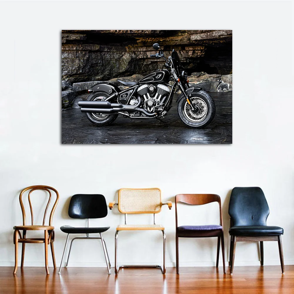 Chief Bobber Cruiser Motorcycle Canvas Painting Wall Art Poster For Living Room Corridor Home Decoration