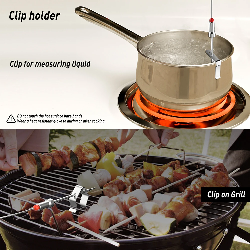 LanYuXuanSmart Remote Digital Bluetooth Barbecue Grill Wireless Meat Thermometer 6 Aluminum Probe for Kitchen BBQ Household Ther